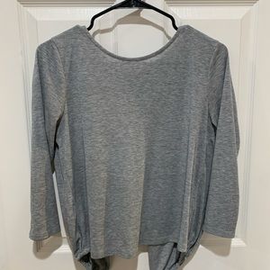 Grey open back heather top